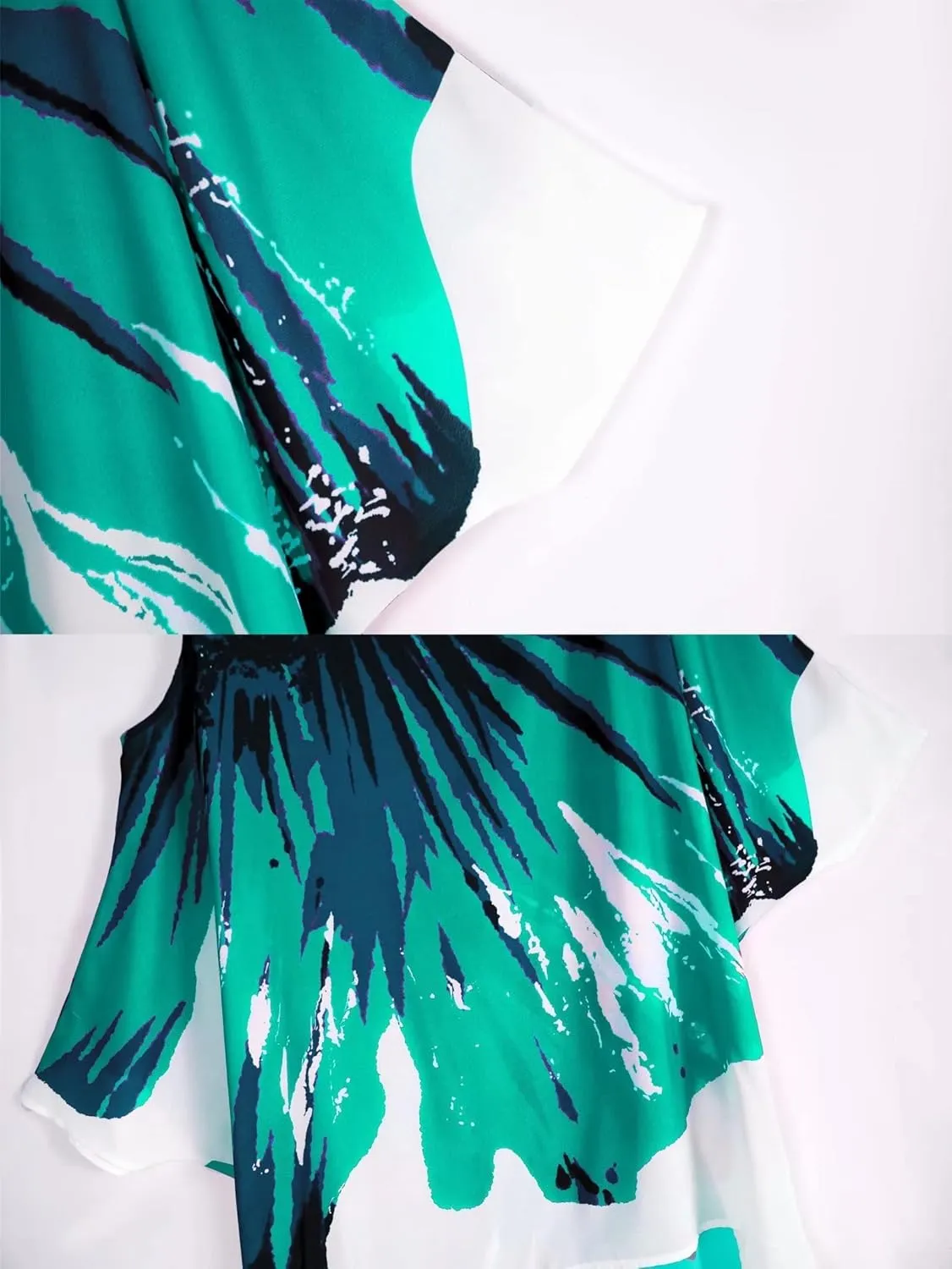 QPQ Womens Cold Shoulder Kaftan Dresses Plus Size Cover Up Tshirt Maxi Beach Boho Swing Dress
