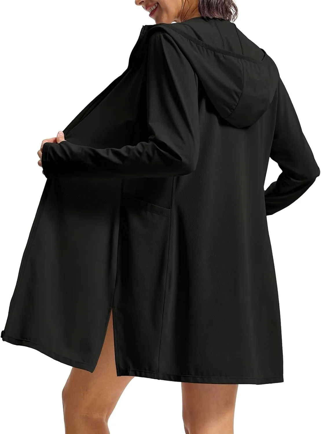 Rdruko Women's Swimsuit Cover Ups UPF 50  Sun Protection Long Jacket Lightweight SPF Hoodie Beach Cover Ups for Women