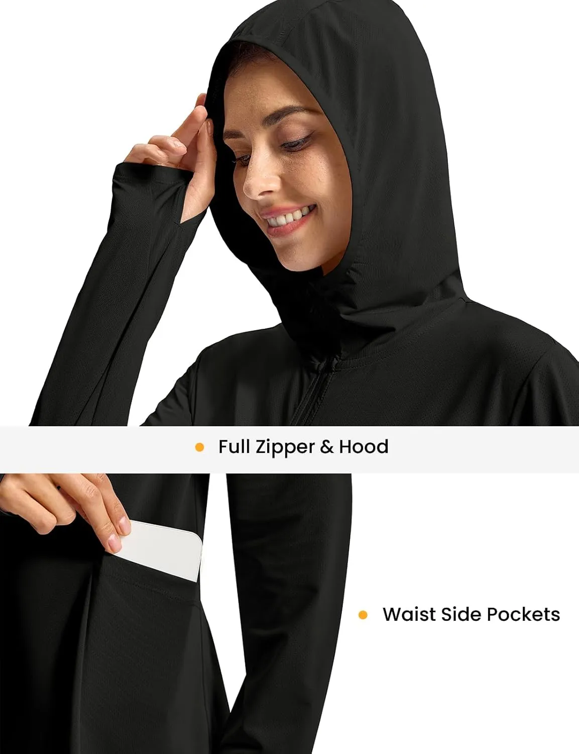Rdruko Women's Swimsuit Cover Ups UPF 50  Sun Protection Long Jacket Lightweight SPF Hoodie Beach Cover Ups for Women