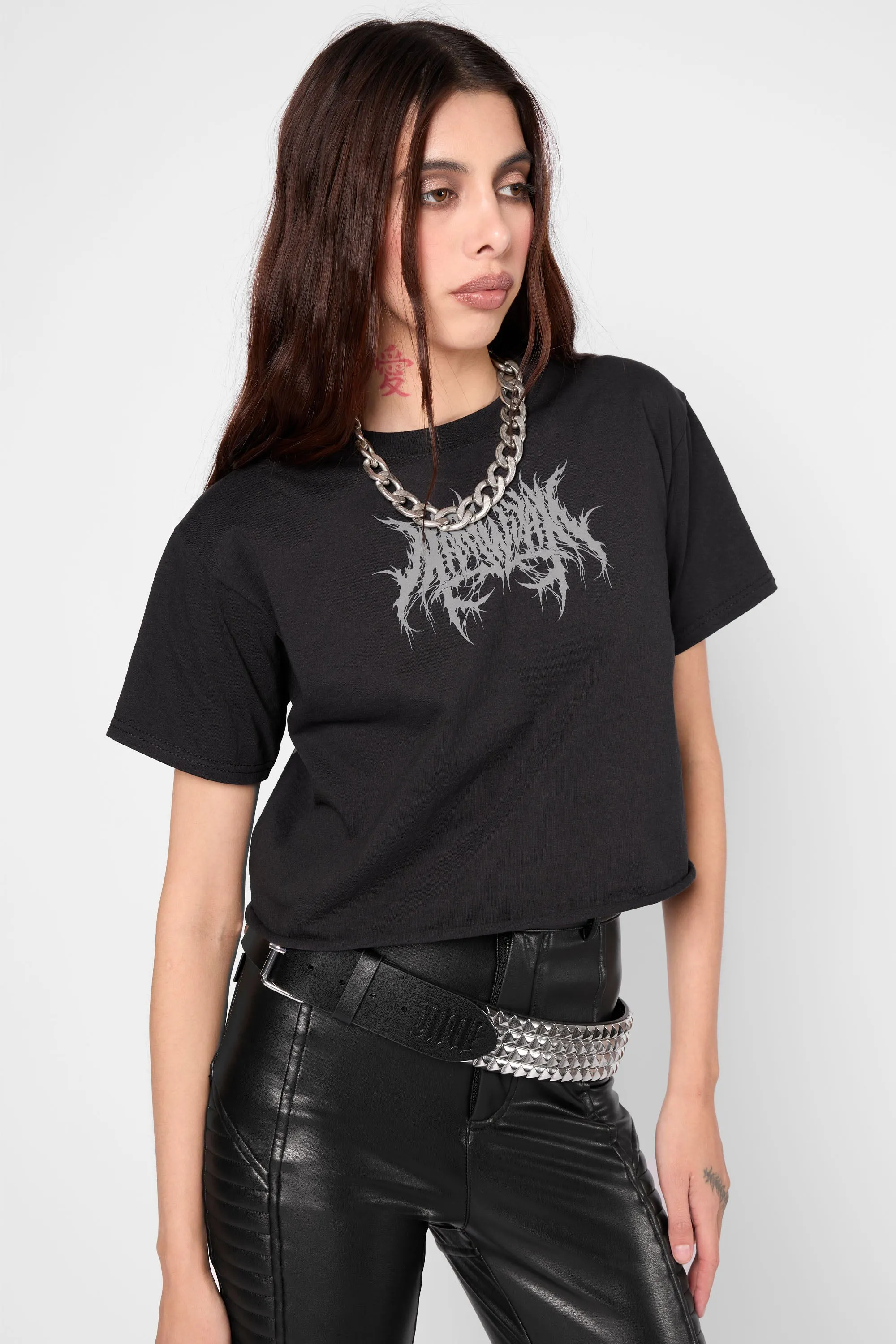 Requiem Cropped Cut-Off Tee