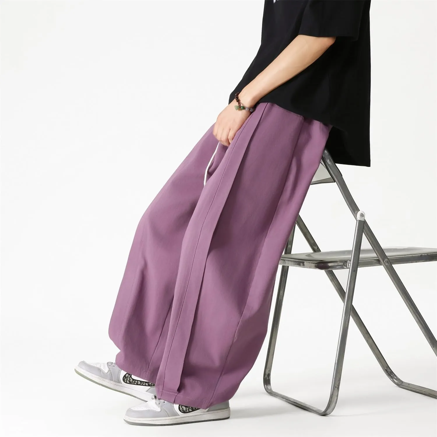 Seidarise Men's Wide Leg Casual Harem Japanese Yoga Harem Pants Hip hop Joggers Baggy