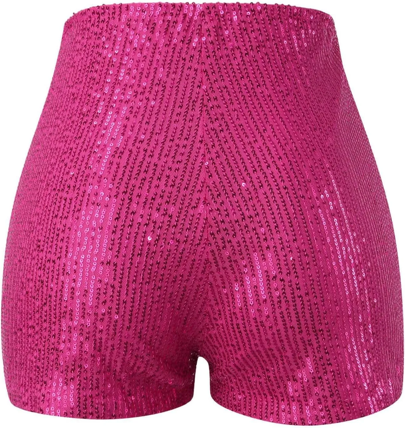 Shorts for Women Sequined Shiny High Waisted Casual Baggy Skorts Elastic Waist Straight Leg Comfort Trendy Clubwear