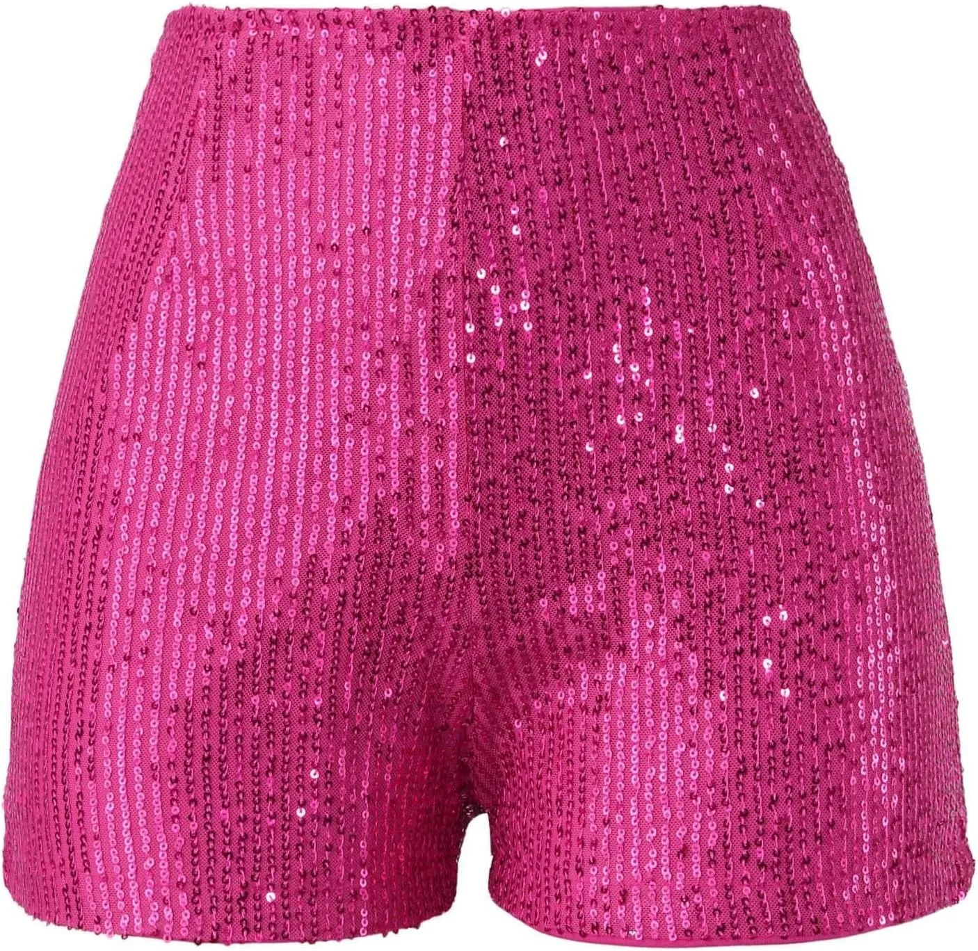 Shorts for Women Sequined Shiny High Waisted Casual Baggy Skorts Elastic Waist Straight Leg Comfort Trendy Clubwear