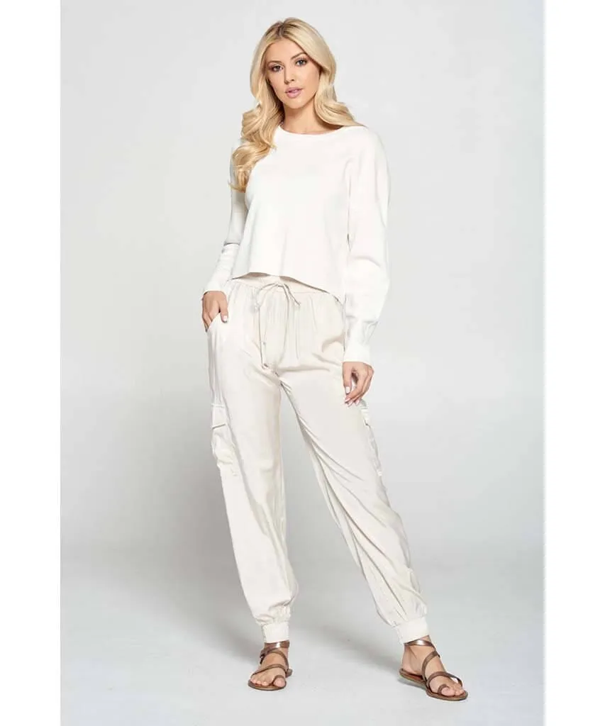Silk Jogger Pant Oyster