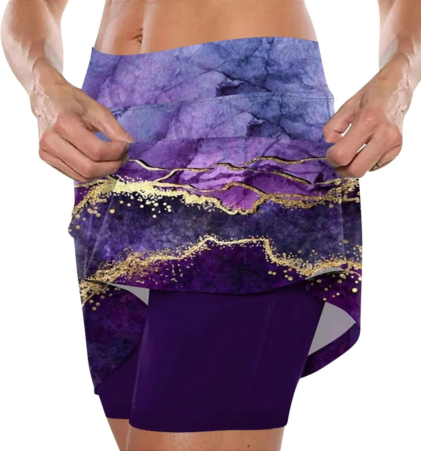 Skirts for Women Lightweight Joggers Athletic Workout Skorts Printed Sports Pants Tummy Control Athletic Shorts