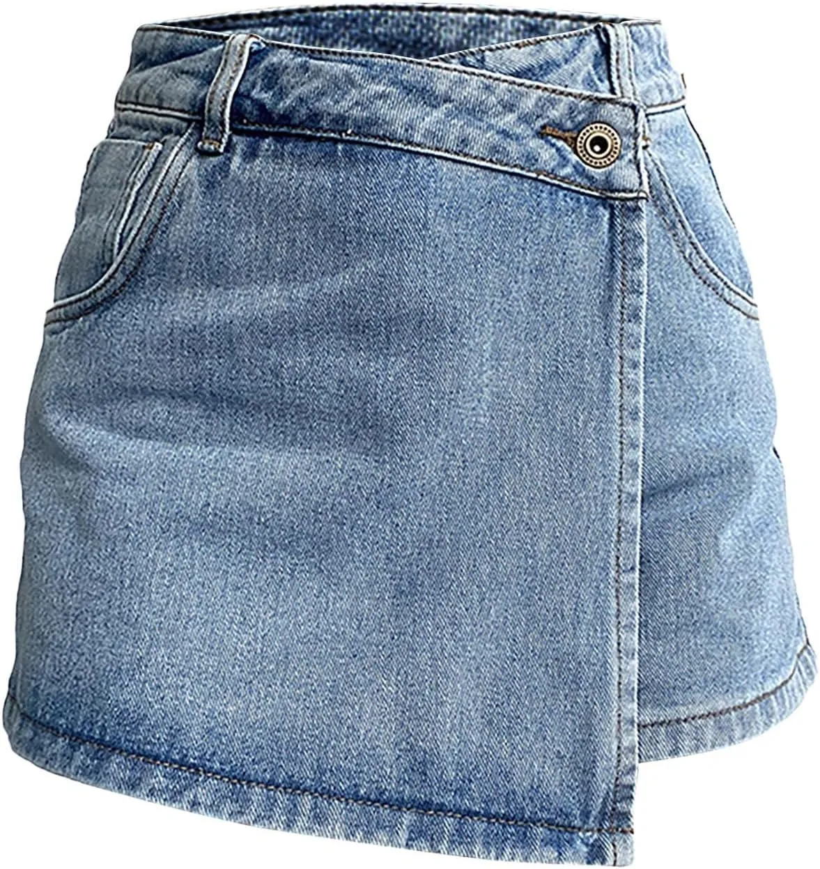 Skorts Skirts for Women Denim High Waisted Stretchy Plus Size Loose Jean Shorts Summer Casual Trendy Baggy Shorts