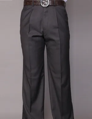 SLIM FIT FLAT FRONT DRESS PANTS, SUPER 150'S ITALIAN FABRIC | PA-200A-Charcoal