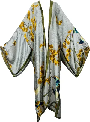 Summer Silk feeling beach cover up Women Cardigan fashion sexy Boho African Holiday party long Sleeve Robe kimono Kaftan