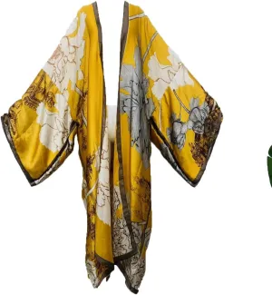 Summer Silk feeling Women bikini Sweet Cardigan stitch Cocktail sexcy Boho African Holiday Maxi Batwing SleeveRobe kaftan