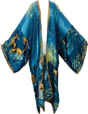 Summer Silk feeling Women bikini Sweet Cardigan stitch Cocktail sexcy Boho African Holiday Maxi Batwing SleeveRobe kaftan