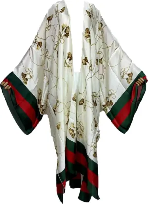 Summer Women Bikini Sweet Cardigan Stitch Cocktail sexcy African Holiday Maxi Batwing Sleeve Silk Feeling Robe Kaftan