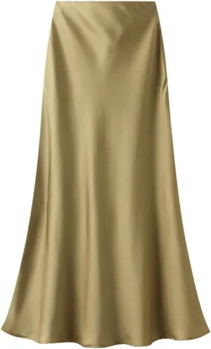 TangDao Womens Satin Maxi Skirt Casual Elastic High Waist Fishtail Bodycon Long Skirts