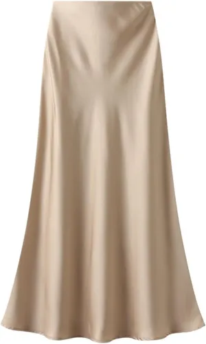 TangDao Womens Satin Maxi Skirt Casual Elastic High Waist Fishtail Bodycon Long Skirts