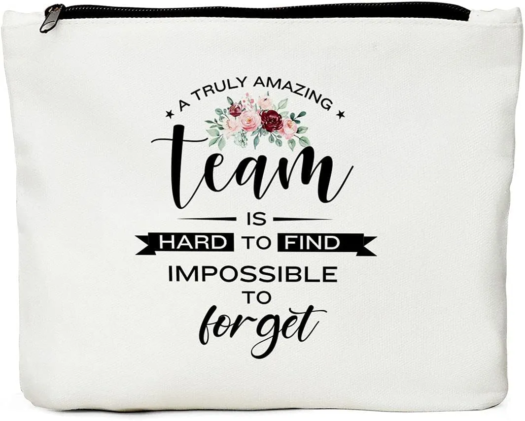 Team Gifts for Employees, Appreciation Gifts for Employees, Christmas Birthday Gifts for Coworker, Colleagues, Boss, Men, Women- Work Staff Members - Amazing Team is Hard to Find-Team Makeup Bag