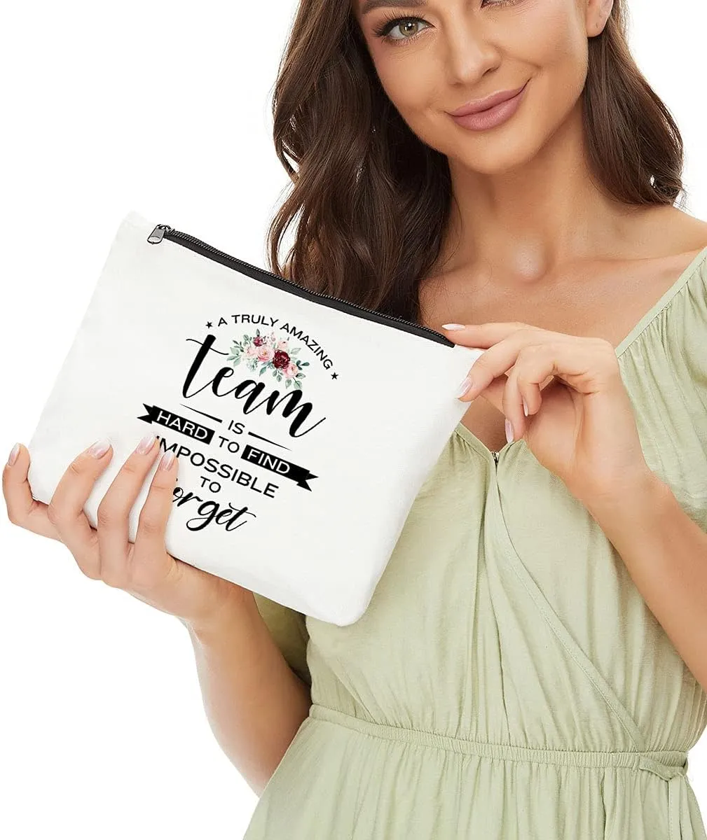 Team Gifts for Employees, Appreciation Gifts for Employees, Christmas Birthday Gifts for Coworker, Colleagues, Boss, Men, Women- Work Staff Members - Amazing Team is Hard to Find-Team Makeup Bag