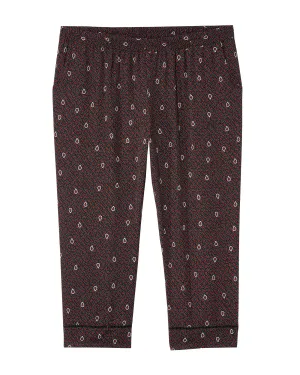 Temara Printed Pant | Burgundy