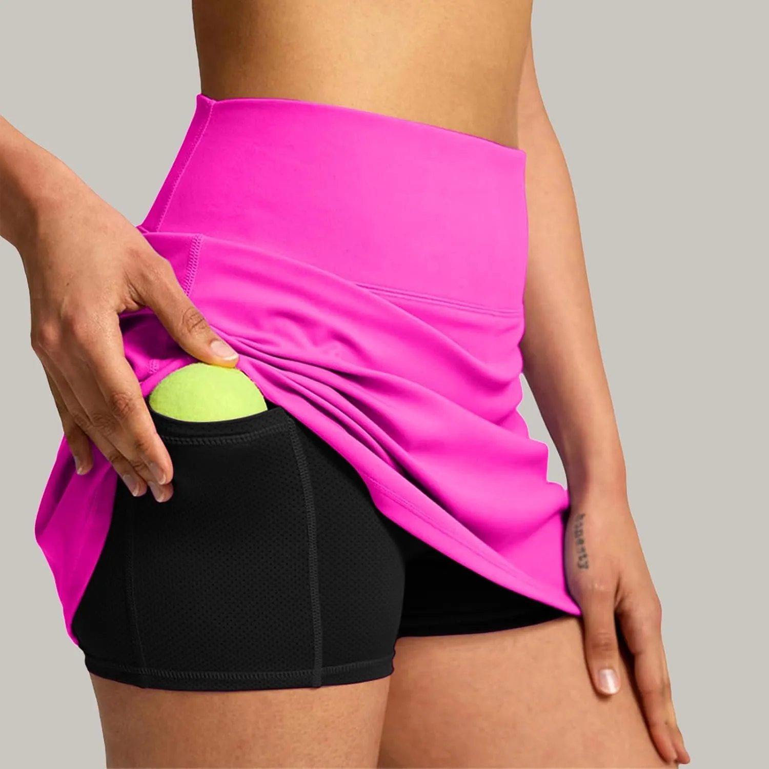 Tennis Skirts for Women with Shorts Underneath High Waisted Workout Athletic Skorts with Pockets Skinny Golf Skirts