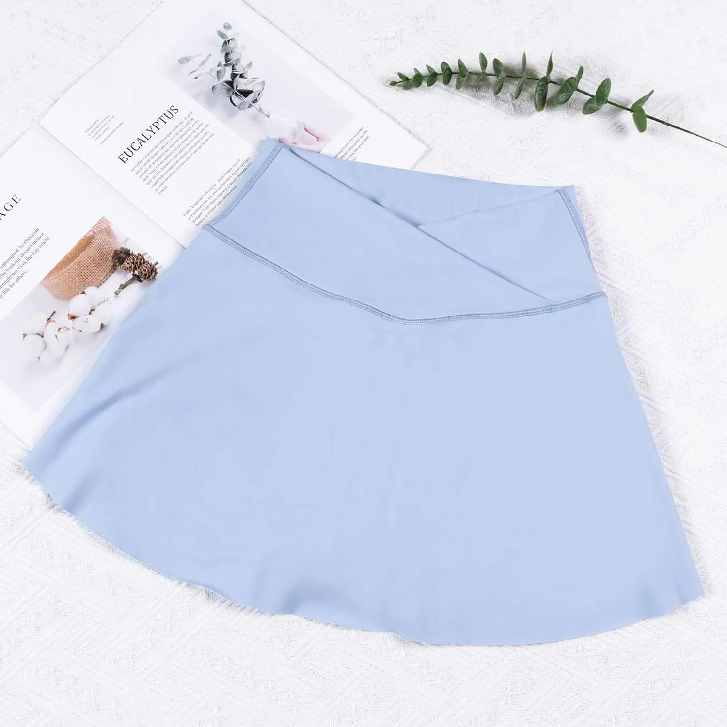 Tennis Skirts for Women with Shorts V Cross High Waisted Tummy Control Golf Skirt Gym Workout Skorts with Pockets