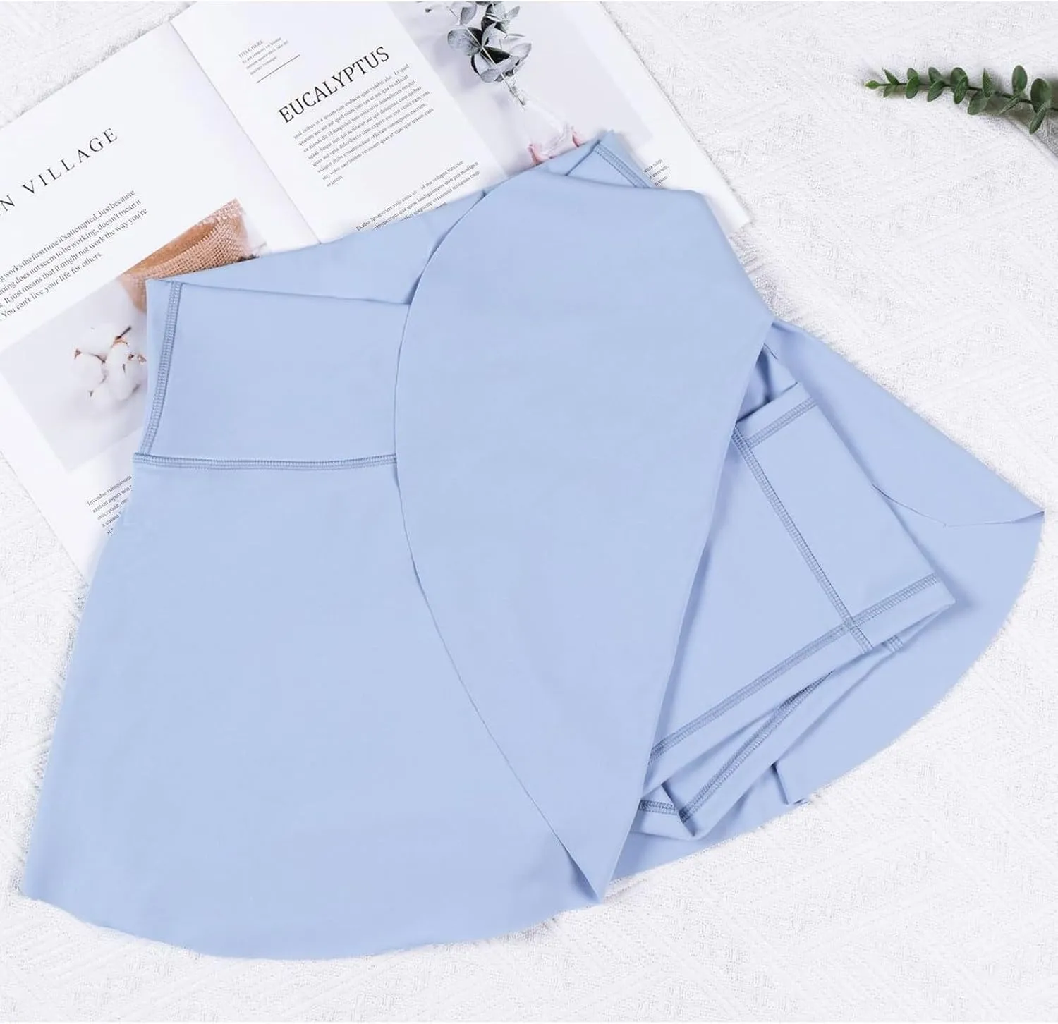 Tennis Skirts for Women with Shorts V Cross High Waisted Tummy Control Golf Skirt Gym Workout Skorts with Pockets