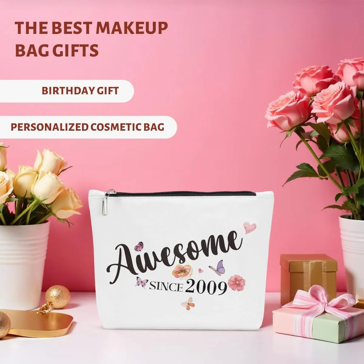 The 16th birthday gift for women, the 16th birthday decoration gift for women - the 16th birthday gift idea for friends, girlfriends, sisters, colleagues and BFF - the cosmetic bag since 2009