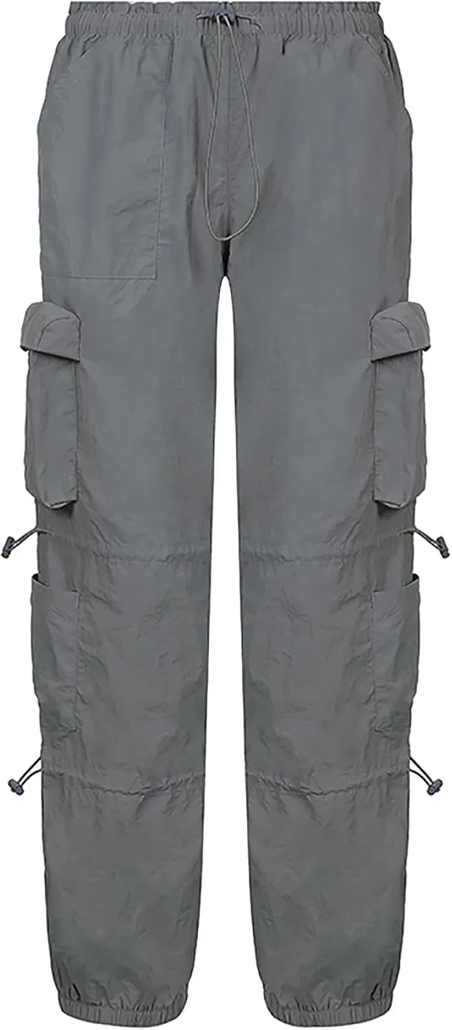 Travel Streetwear Baggy Stretchy Pants Clothes Black Pants High Waist Zipper Slim Drawstring Quick Dry Hiking Pants