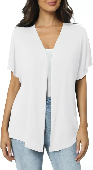 Urban CoCo Women's Lightweight Short Sleeve Kimono Cardigan Casual Cover Ups
