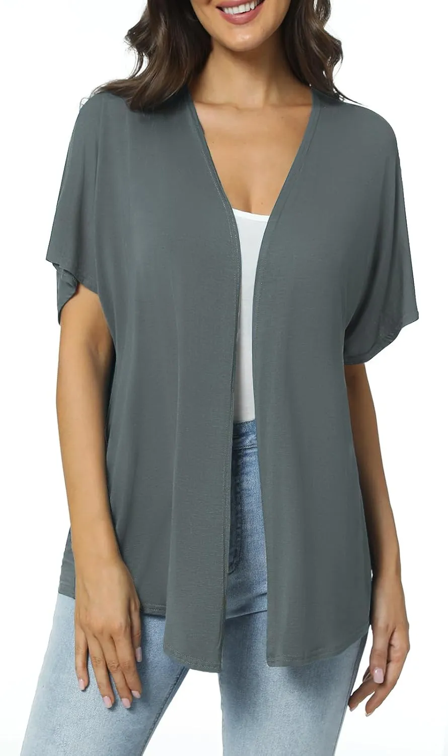 Urban CoCo Women's Lightweight Short Sleeve Kimono Cardigan Casual Cover Ups