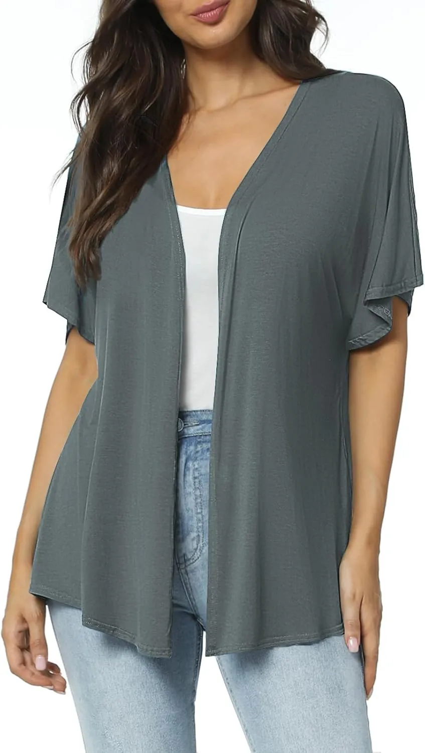 Urban CoCo Women's Lightweight Short Sleeve Kimono Cardigan Casual Cover Ups
