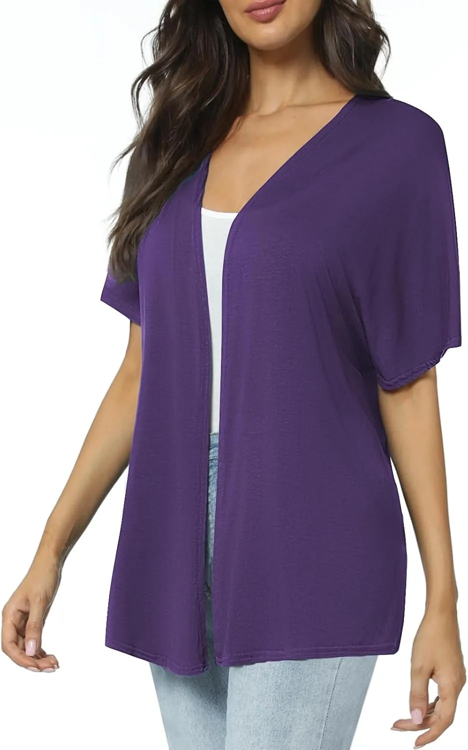 Urban CoCo Women's Lightweight Short Sleeve Kimono Cardigan Casual Cover Ups
