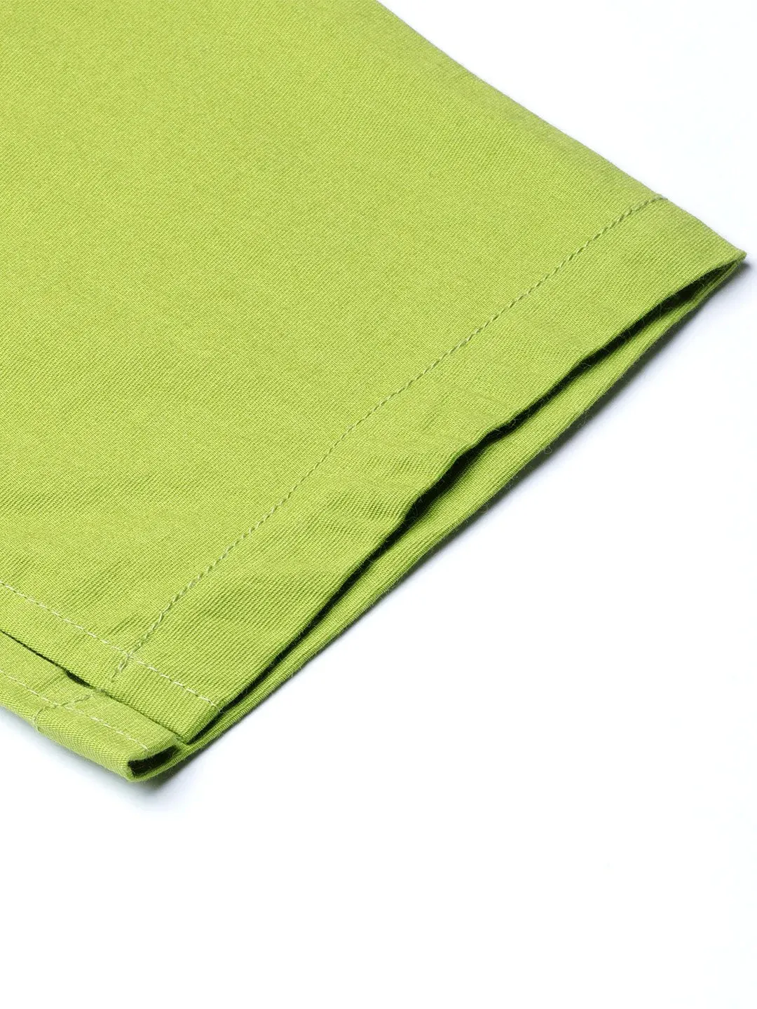 Women Green Smart Slim Fit Solid Regular Trousers