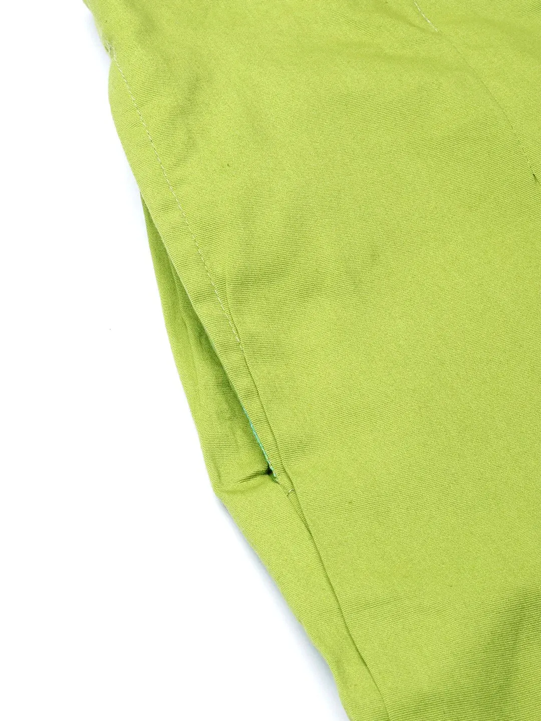 Women Green Smart Slim Fit Solid Regular Trousers