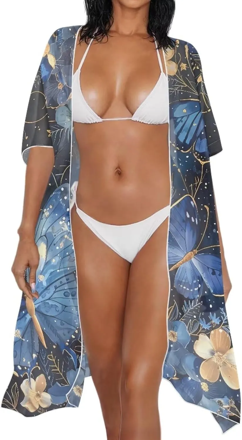 Women Kimono Swimsuit Cover Ups Short Sleeve Bikini Cover Up for Beach Vacations