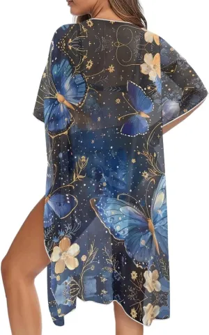 Women Kimono Swimsuit Cover Ups Short Sleeve Bikini Cover Up for Beach Vacations