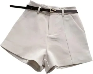 Women Office Lady Shorts Vintage High Waist Short Casual Trousers Summer