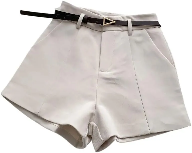 Women Office Lady Shorts Vintage High Waist Short Casual Trousers Summer