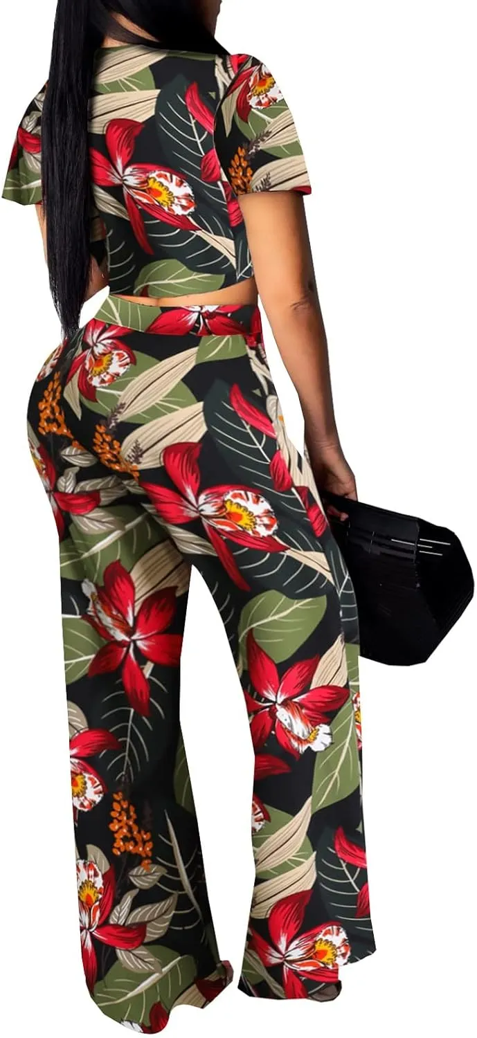 Women Sexy Swimsuit And Cover Up Set Wide Leg Jumpsuit Spaghetti Strap Top Long Pants Summer Beach Sets