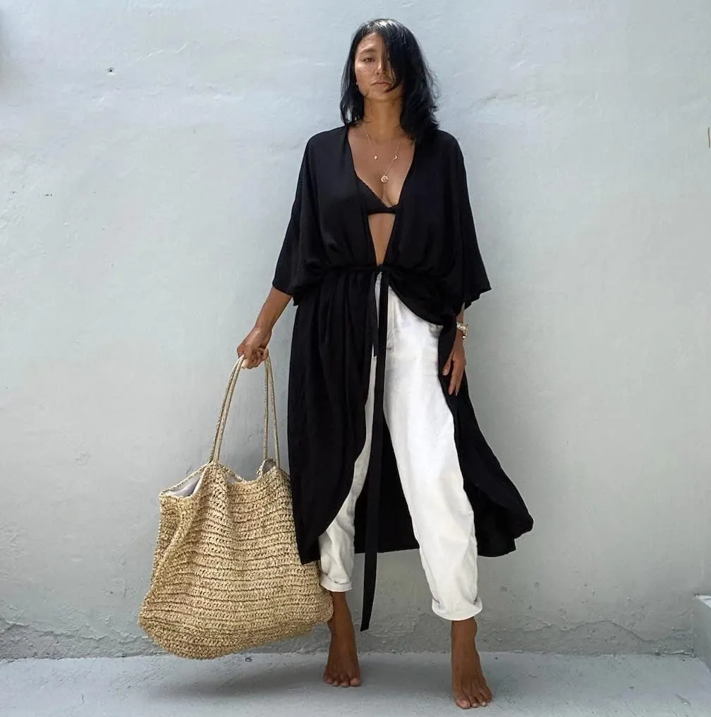 Women's Fashion Geometry Print Cover ups Tunic Kimono Cardigan Shawl