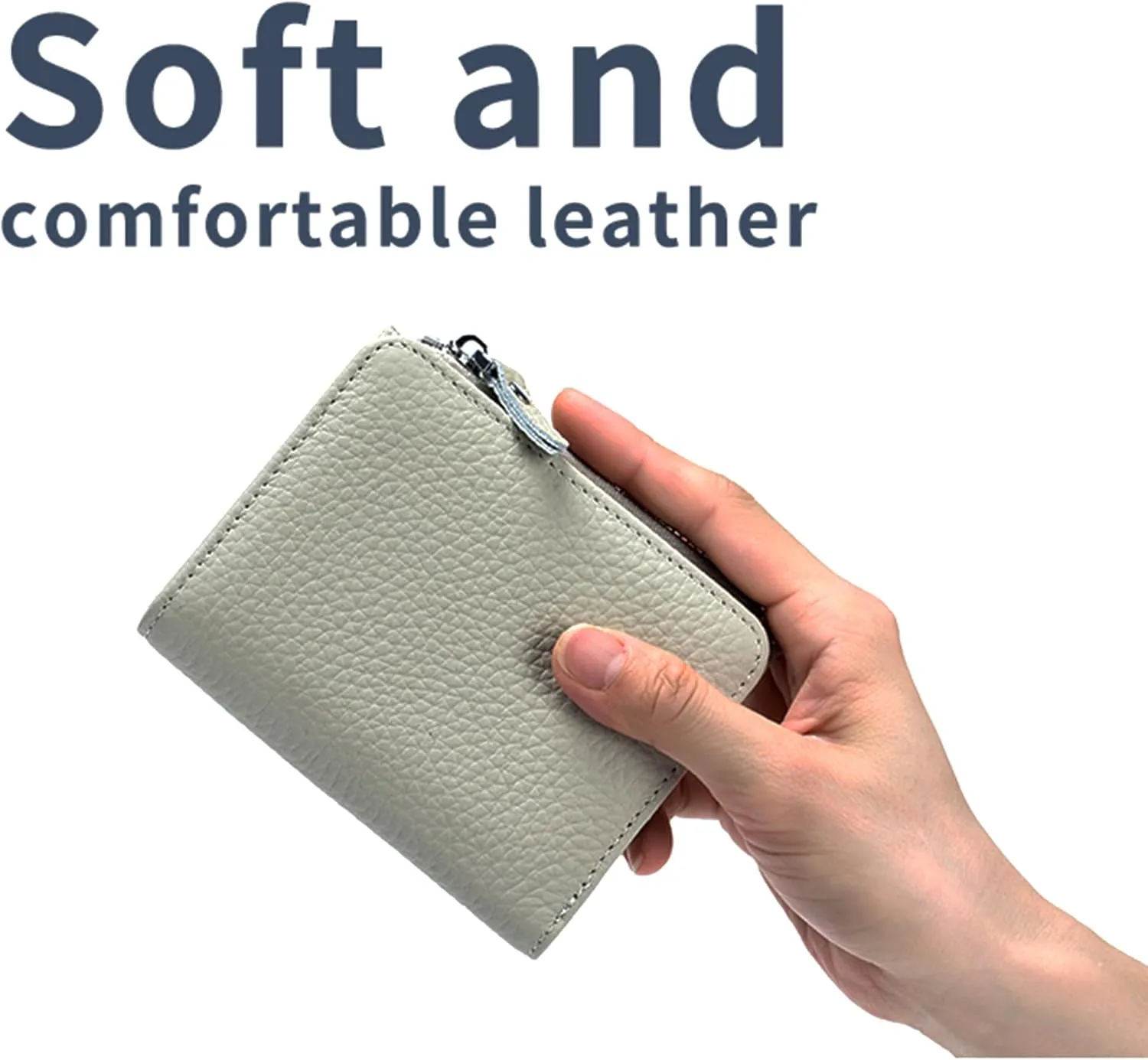 Women's Leather Wallet, RFID Blocking Bifold Wallet for Women, Ladies Soft Fashion Purse with Zipper Coin Pocket (Red)