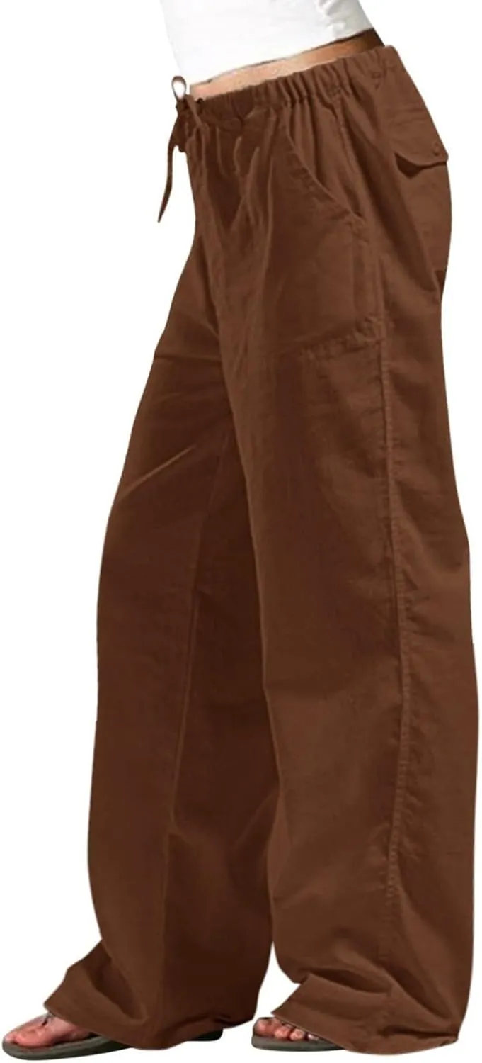 Women's Linen Palazzo Pants Summer Boho Wide Leg High Waist Casual Lounge Pant 2025 Beach Travel Vacation Trousers