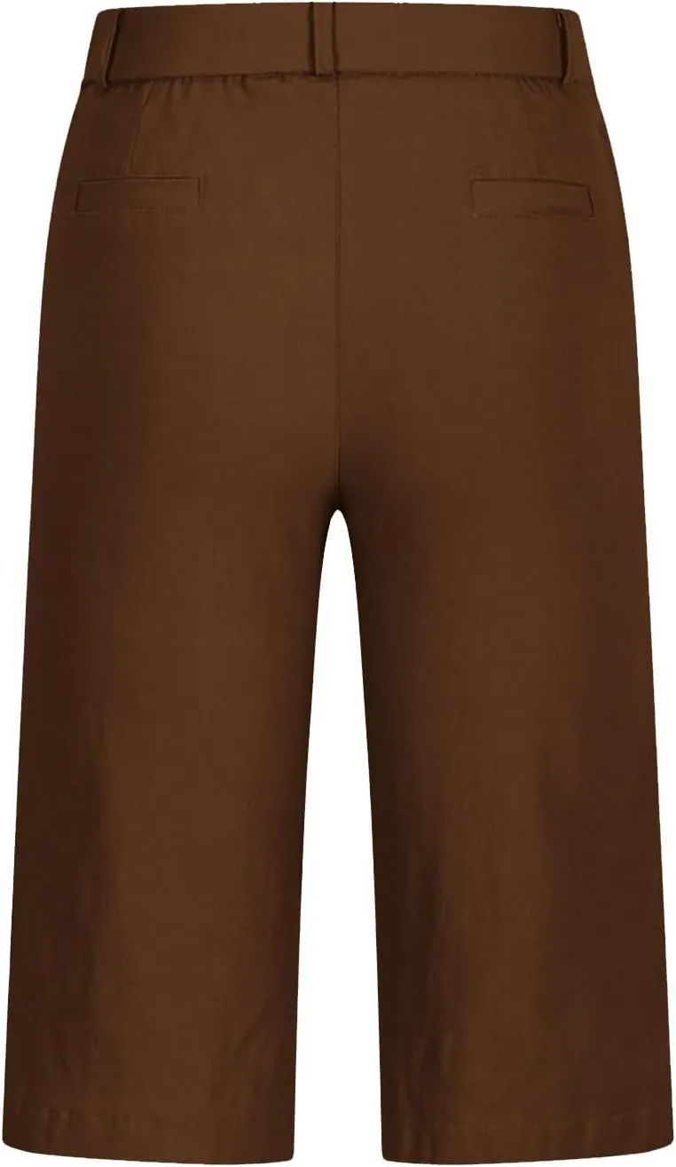 Women's Pull On Bermuda Shorts for Women 2025 Trendy Stretch Twill Short Dressy Casual High Waisted Summer Slacks