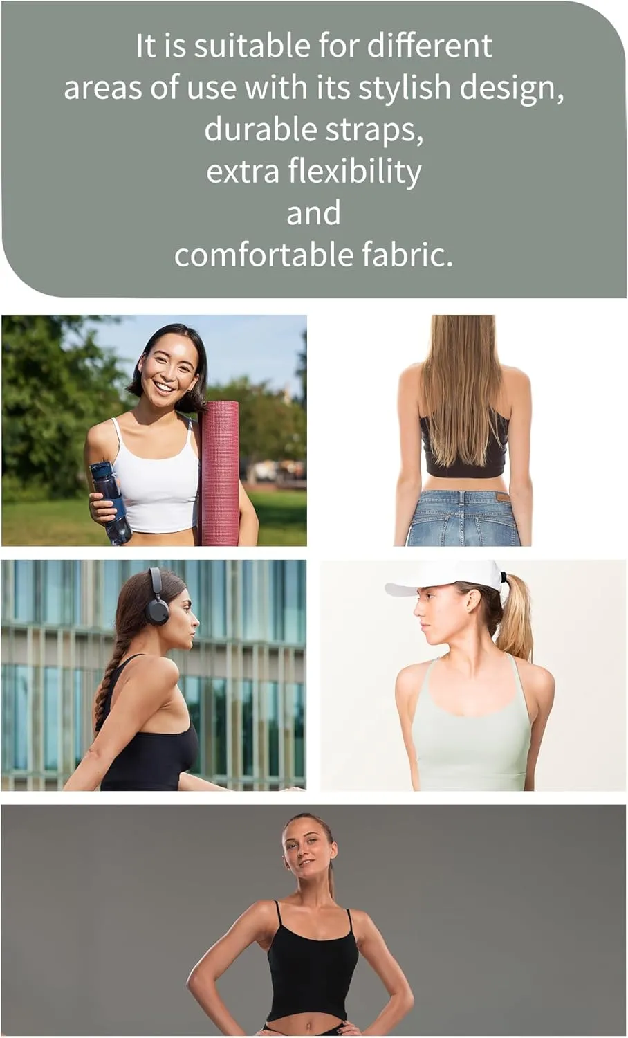 Women's Seamless Rib-Knit Workout Tank Top Crop Tops, Soft Camisole Crop Tank for Women