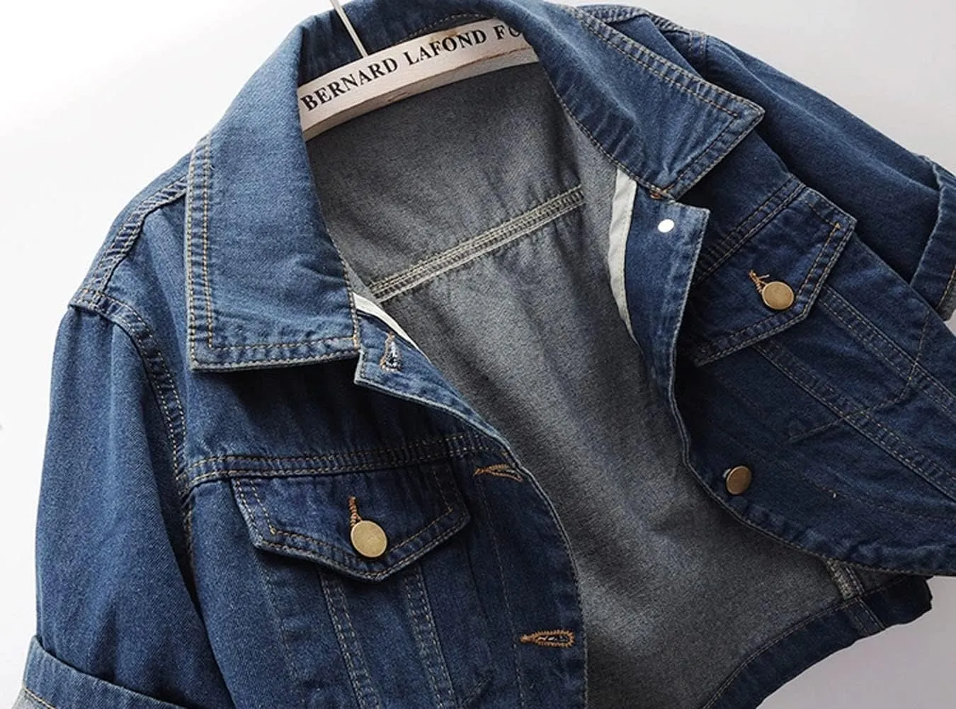 Women's Short Sleeve Denim Shawls Dress Cover Ups Casual Jean Coat