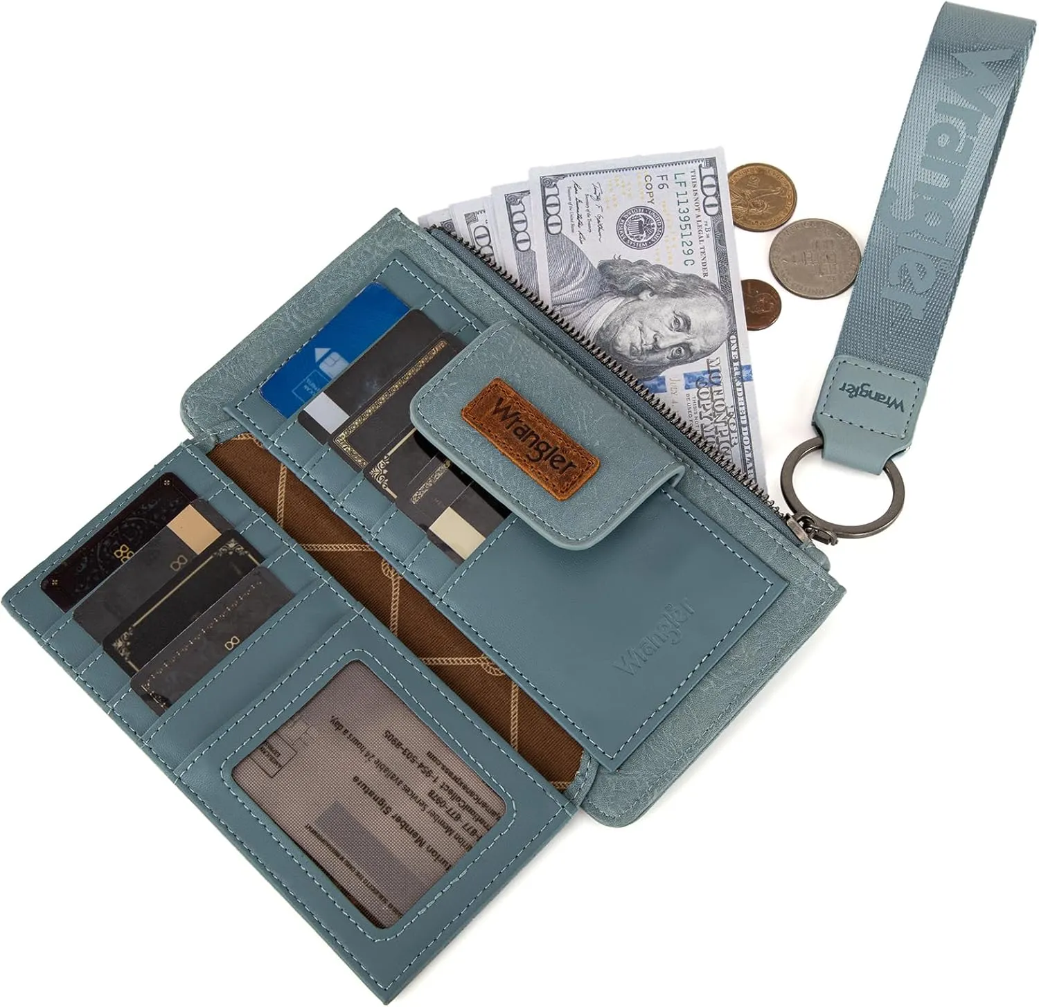 X Wrangler Wristlet Wallet Large Clutch Women's Wallets Rfid Card Cases & Money Organizers with Coin Purse and Smooth Zipper