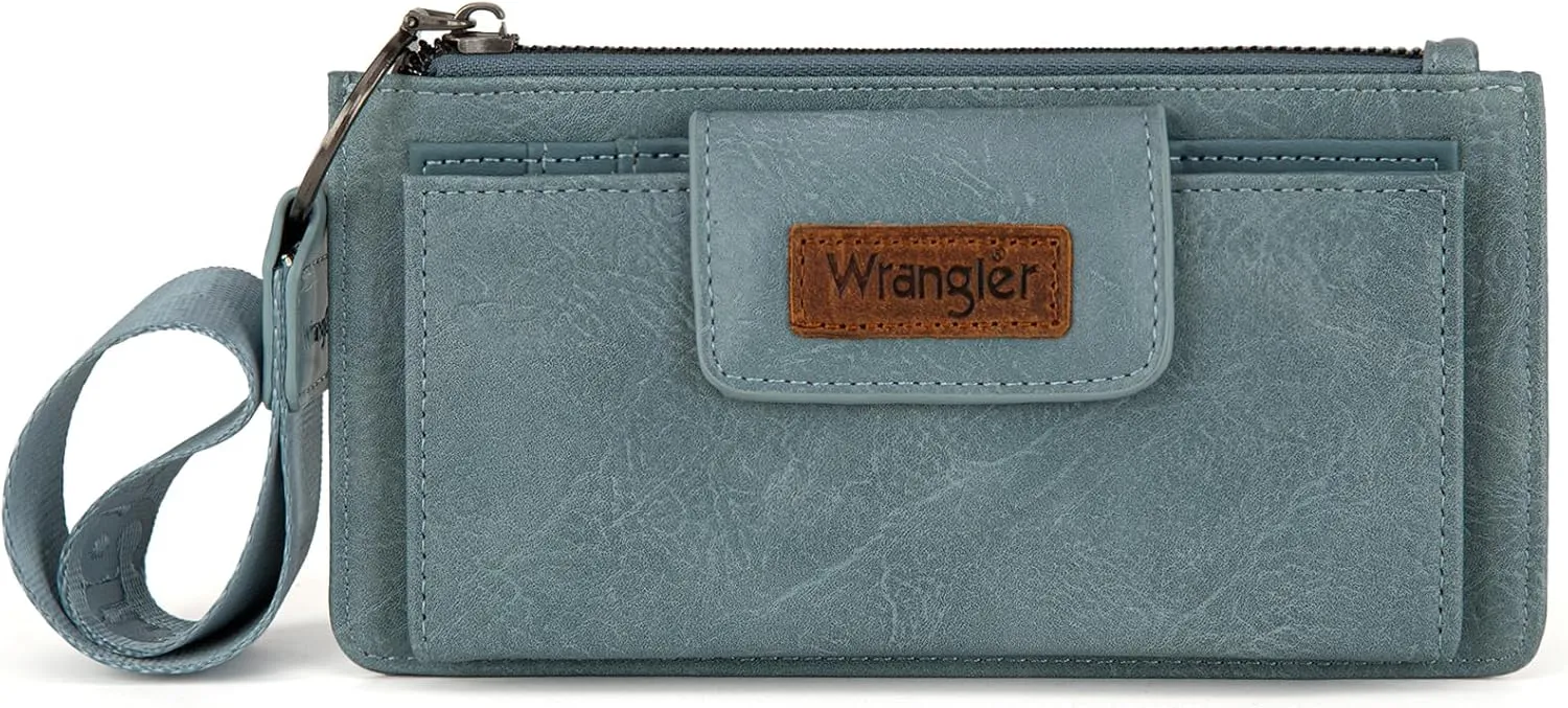 X Wrangler Wristlet Wallet Large Clutch Women's Wallets Rfid Card Cases & Money Organizers with Coin Purse and Smooth Zipper