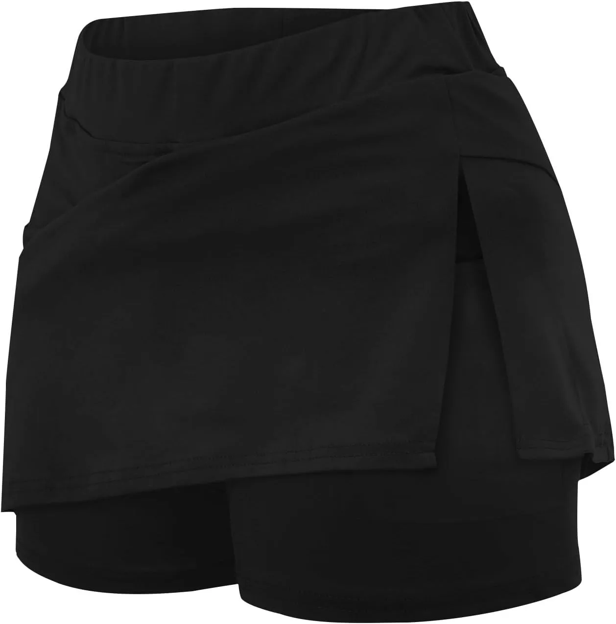 Yoga Skorts for Women Mid Waist Athletic Sports Pants with Split Skirt Casual Shorts Tummy Control Plus Size Skort