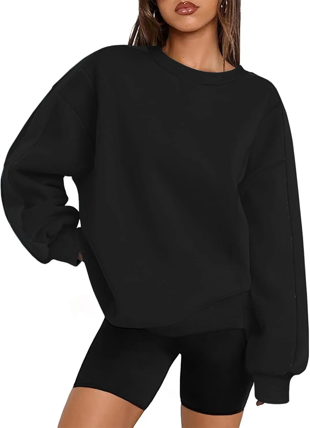 Zeagoo Womens Sweatshirt Long Sleeve Color Block Fleece Hoodies Fall Casual Crewneck Pullover Tunic Tops 2024